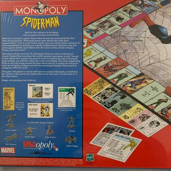 Vintage‎ Monopoly Spider-man Collector's Edition 2002 Board Game Hasbro Sealed - Picture 4 of 8